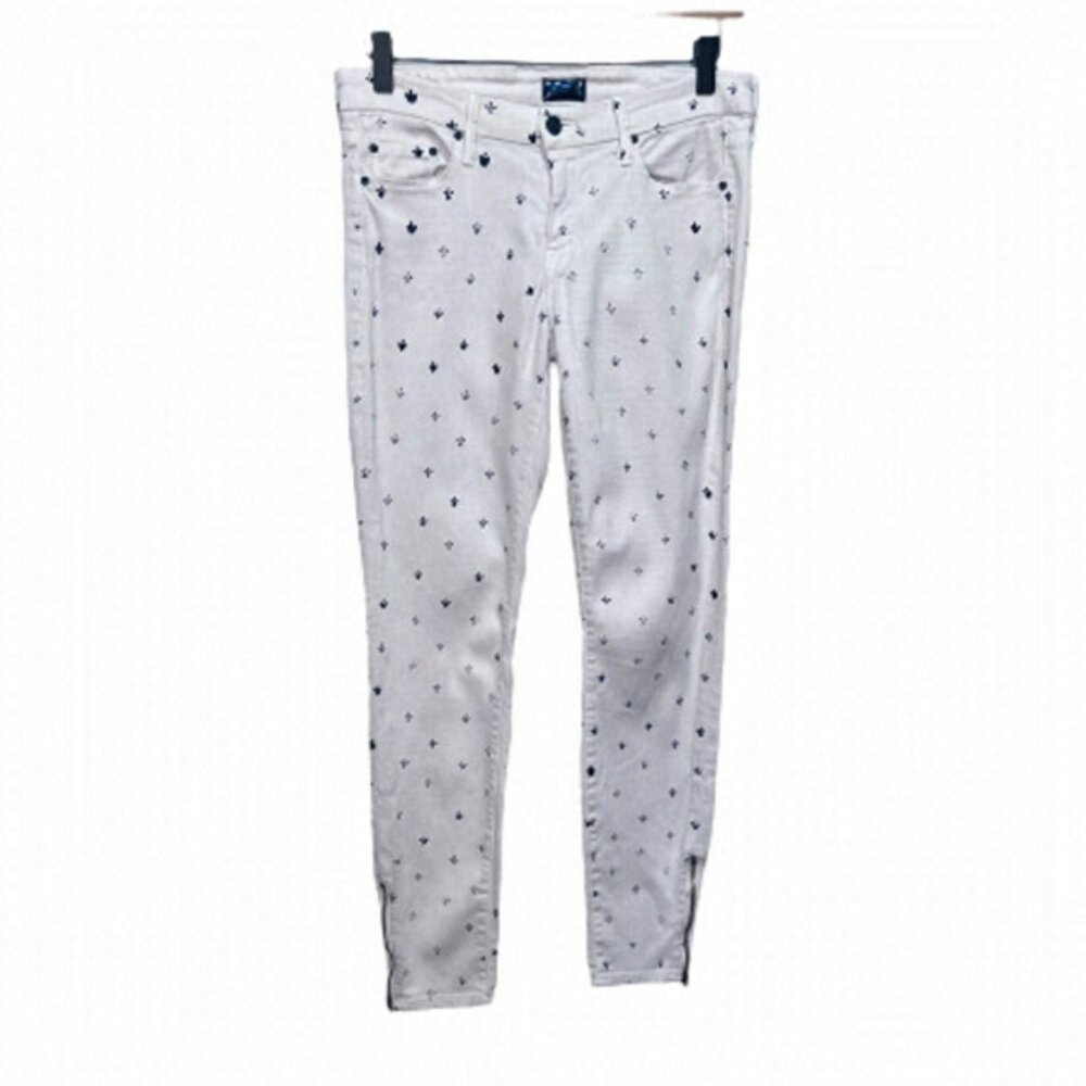 Mother The Looker Ankle Zip Fleur de Love Size 27